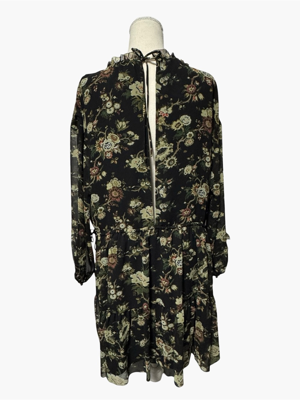 WILFRED Women's Lemare Floral Open Back Prairie Mini Dress - Green/ Black, XS - Picture 5 of 10